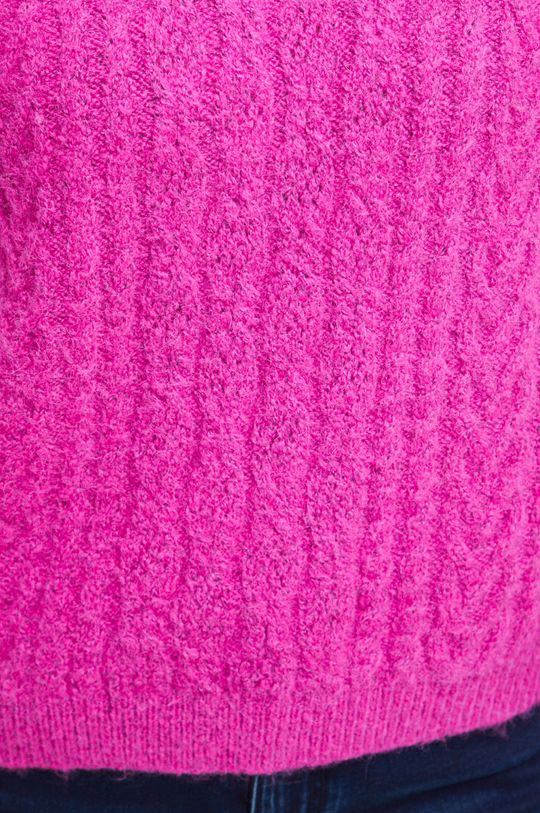 ostry różowy Sweter z domieszką wełny damski różowy