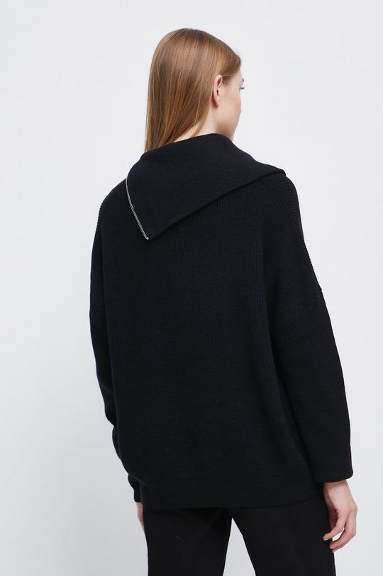Sweter damski z fakturą kolor czarny 52 % Wiskoza, 26 % Poliester, 22 % Poliamid