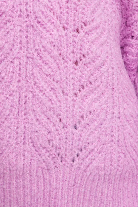 Sweter damski z efektownym splotem kolor fioletowy