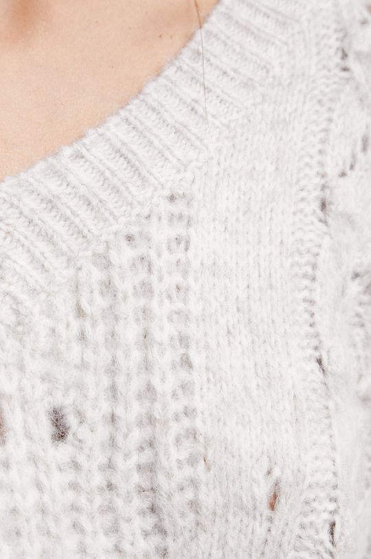 Sweter z domieszką wełny damski kolor beżowy Damski