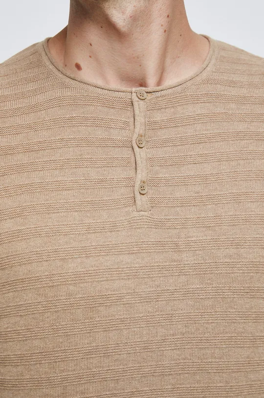 Pánsky bavlnený sveter z hladkej pleteniny