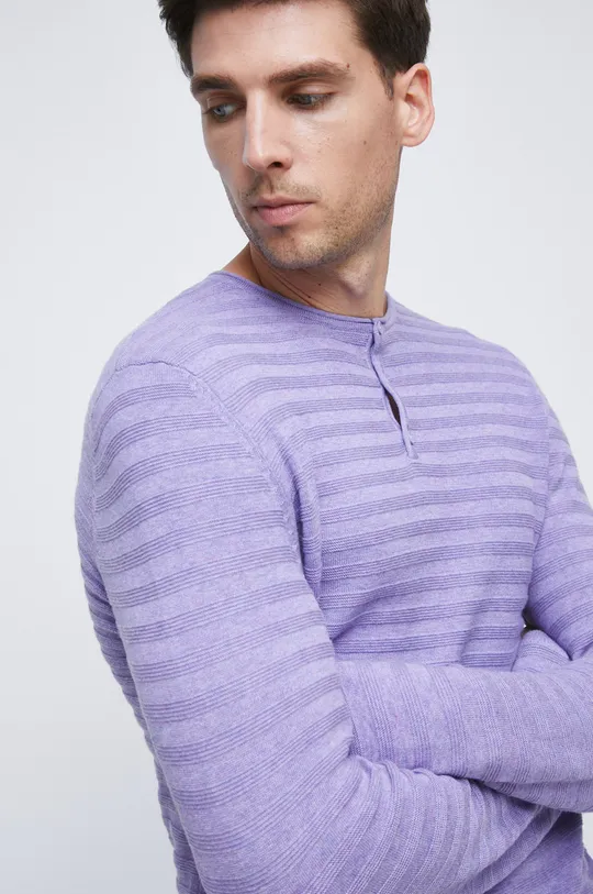 fioletowy Sweter bawełniany męski fioletowy