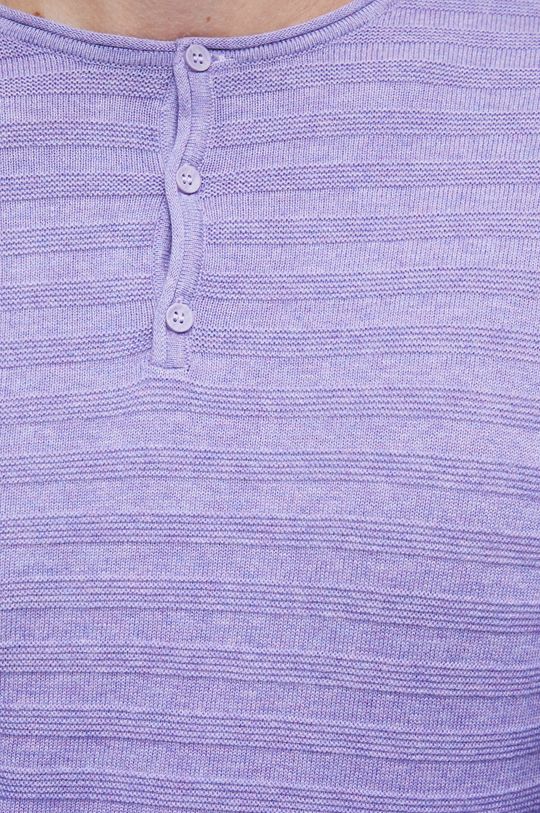Sweter bawełniany męski fioletowy Męski