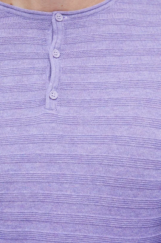Sweter bawełniany męski fioletowy Męski