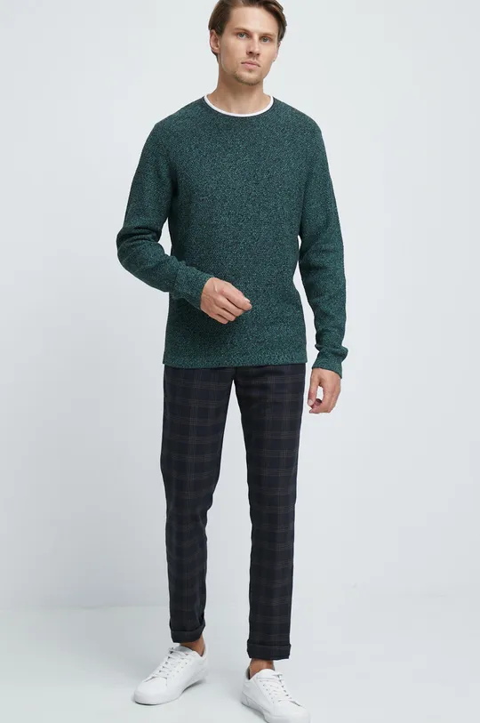 Sweter męski gładki zielony zielony