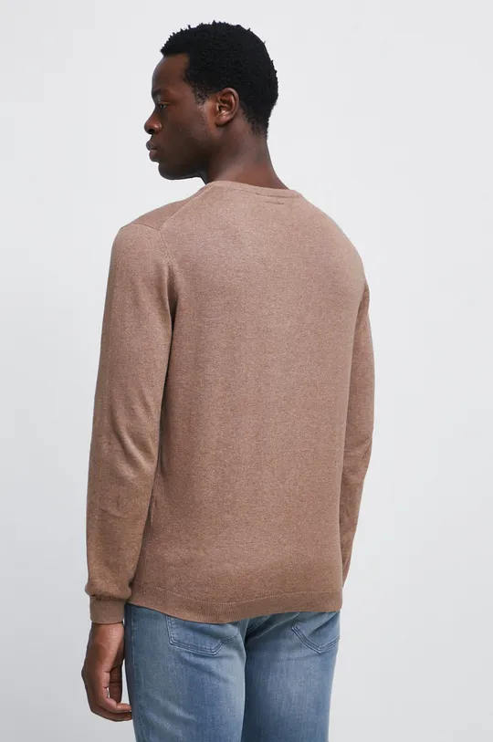 Sweter bawełniany męski gładki kolor beżowy 100 % Bawełna