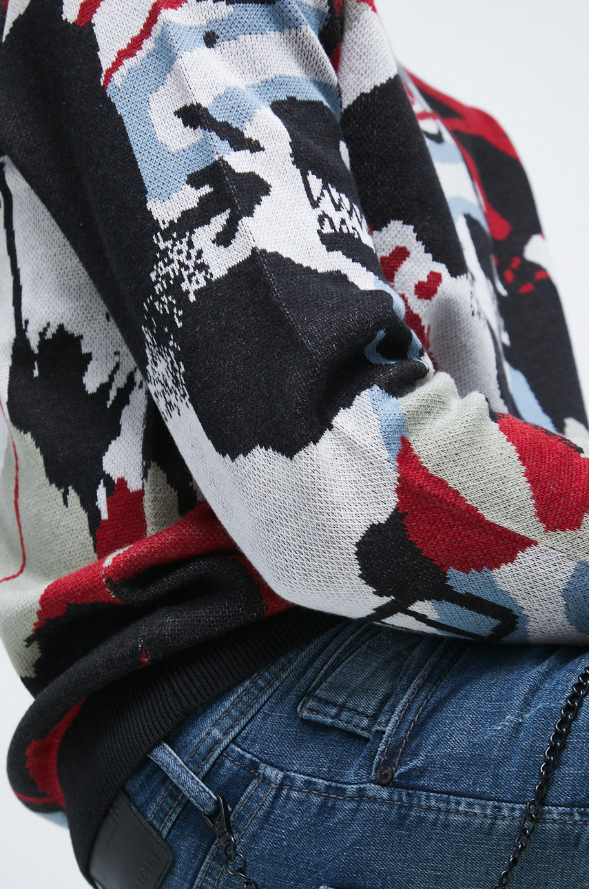 Sweter męski wzorzysty multicolor