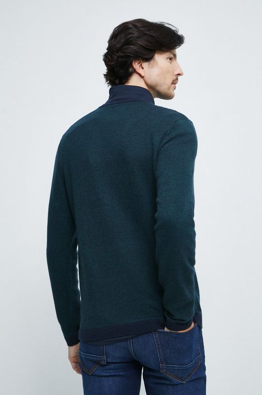 Sweter z domieszką wełny męski kolor turkusowy 35 % Akryl, 35 % Poliamid, 30 % Wełna