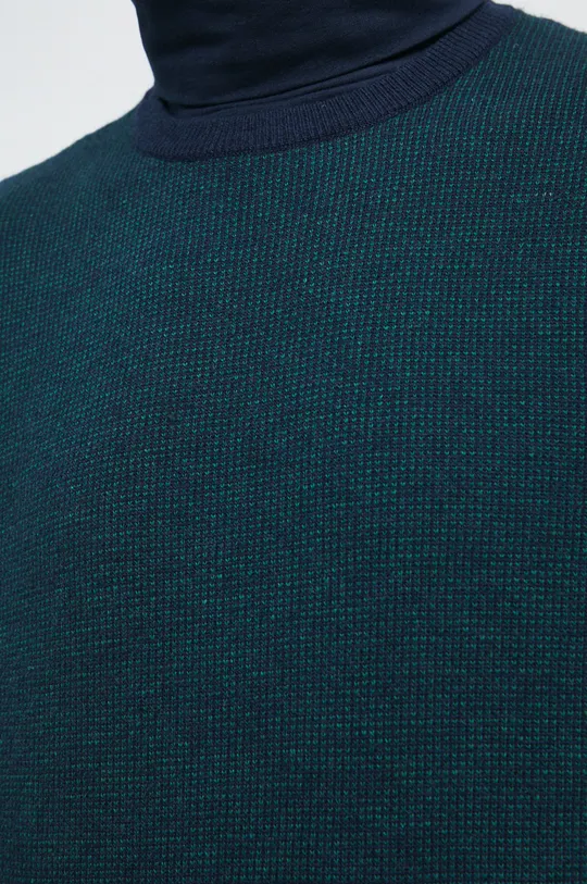 Sweter z domieszką wełny męski kolor turkusowy Męski