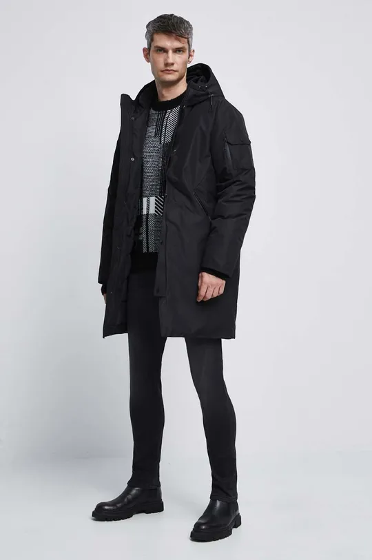 Sweter męski wzorzysty kolor czarny czarny
