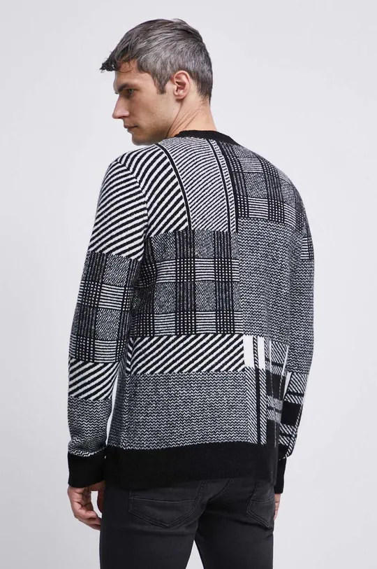 Odzież Sweter męski wzorzysty kolor czarny RW22.SWM903 czarny