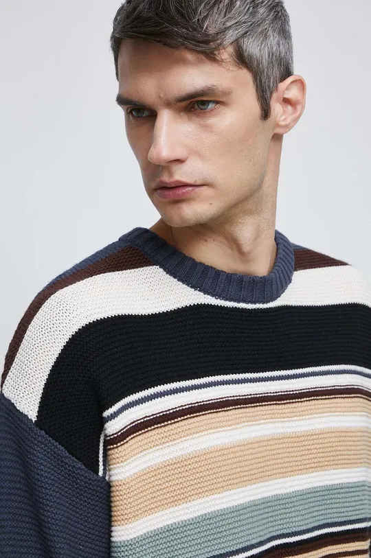 multicolor Sweter męski wzorzysty kolor multicolor Męski