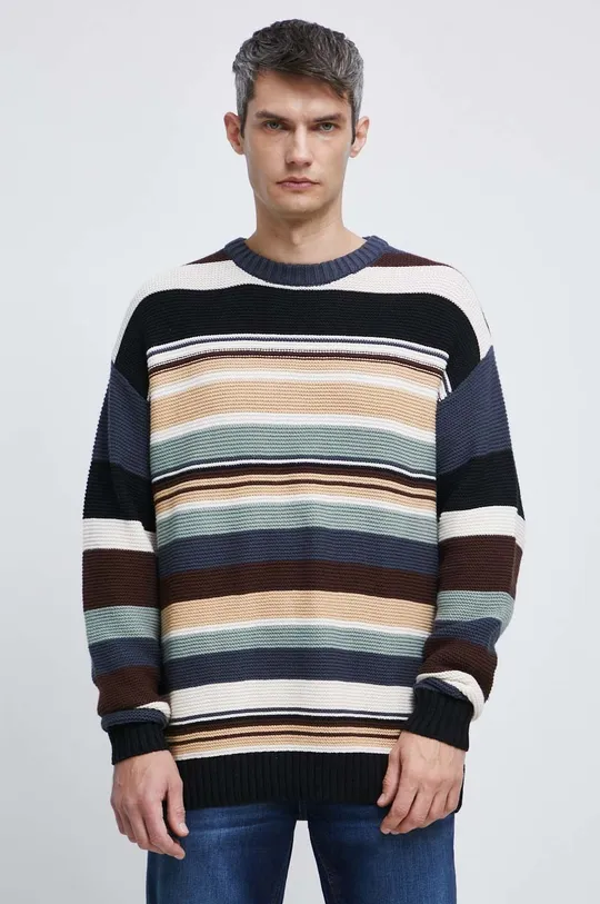 multicolor Sweter męski wzorzysty kolor multicolor