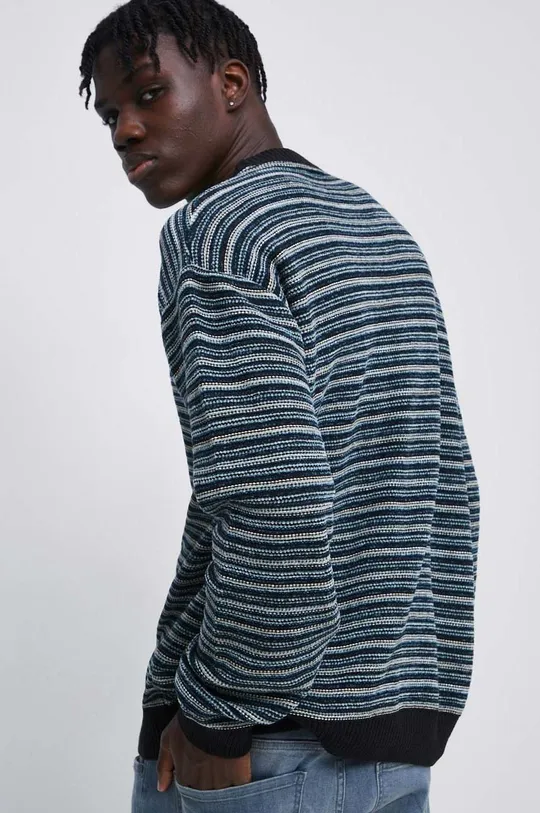 multicolor Sweter męski wzorzysty kolor multicolor Męski