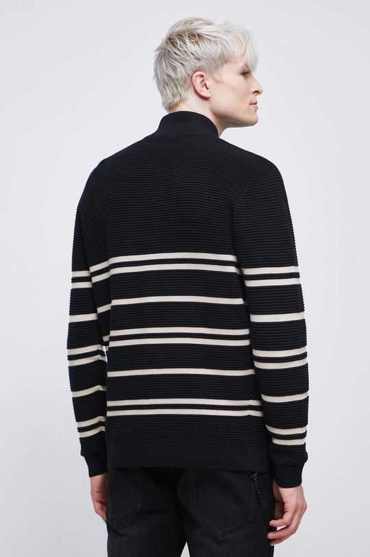 Sweter bawełniany męski wzorzysty kolor czarny 100 % Bawełna