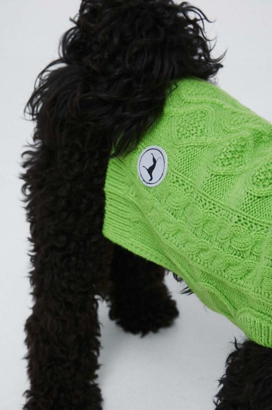 Sweter dla pupila z fakturą kolor zielony 100 % Akryl