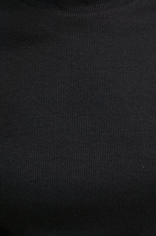 T-shirt damski prążkowany czarny Damski