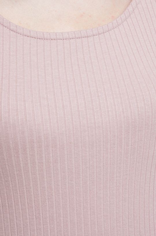 T-shirt damski prążkowany różowy Damski