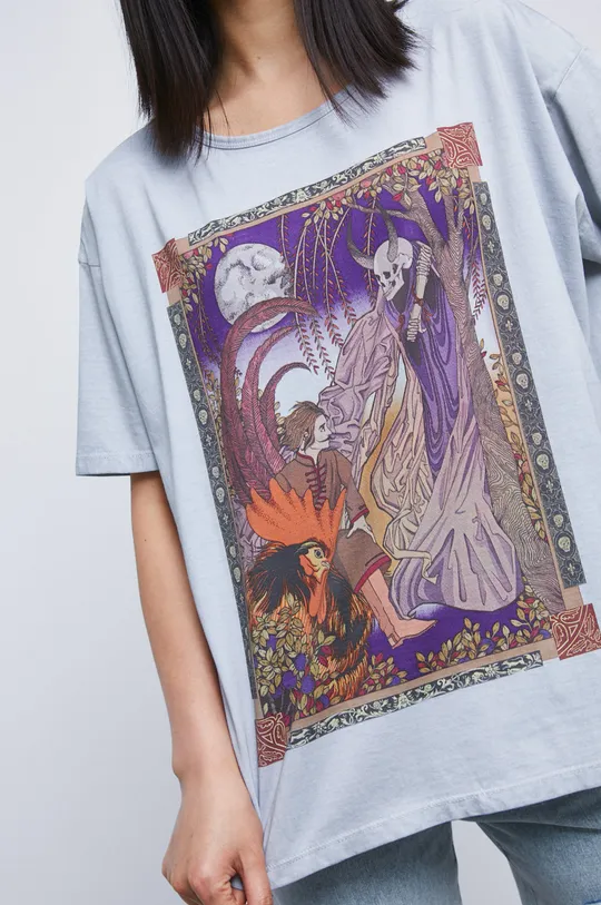 T-shirt bawełniany damski z kolekcji Legendy szary Damski