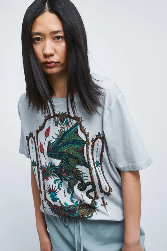 T-shirt bawełniany damski z kolekcji Legendy szary szary