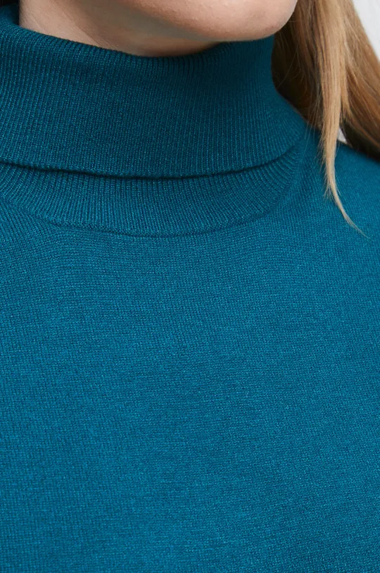 Sweter damski z krótkim rękawem zielony
