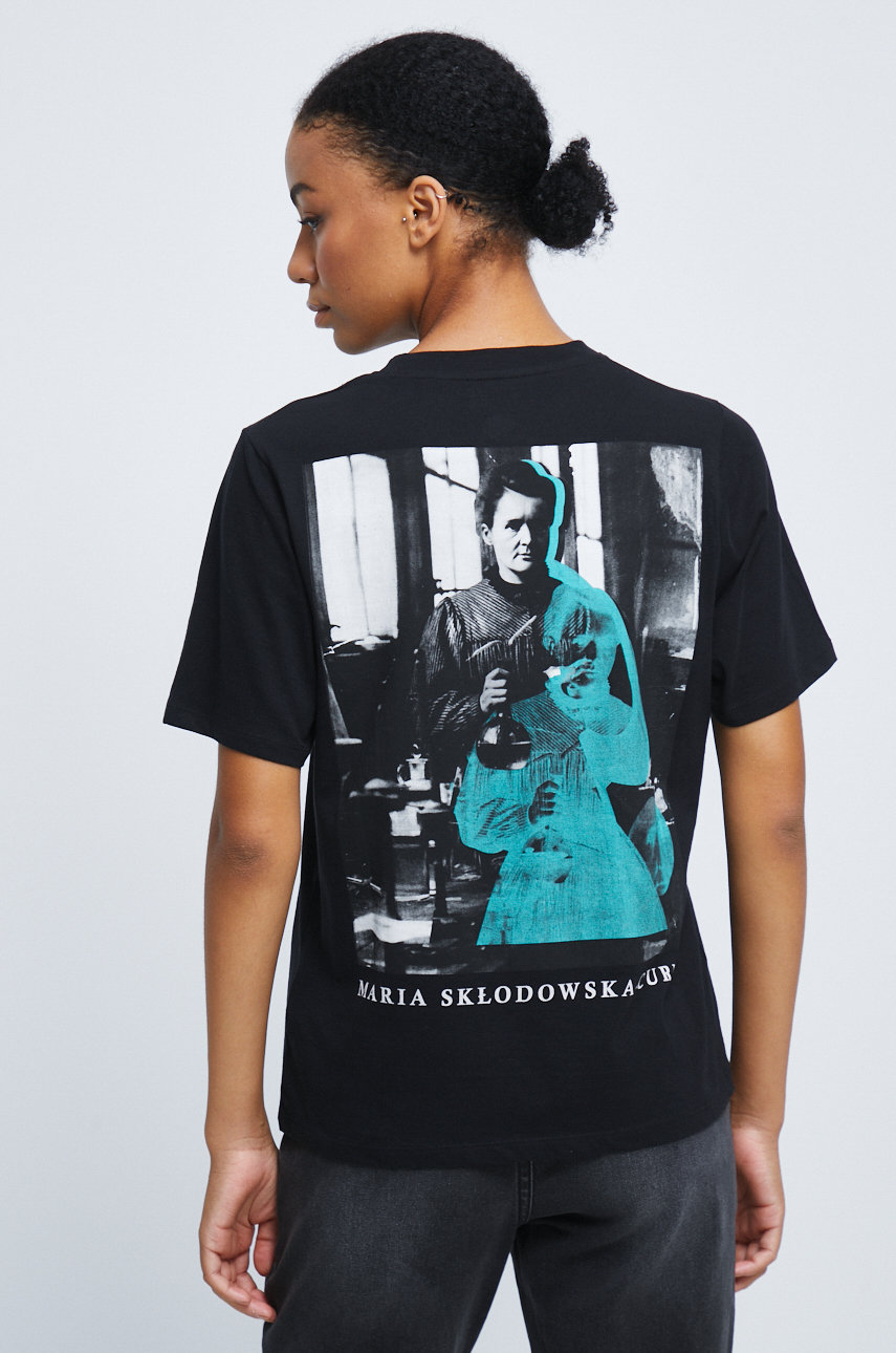T-shirt bawełniany z kolekcji Science czarny 100 % Bawełna