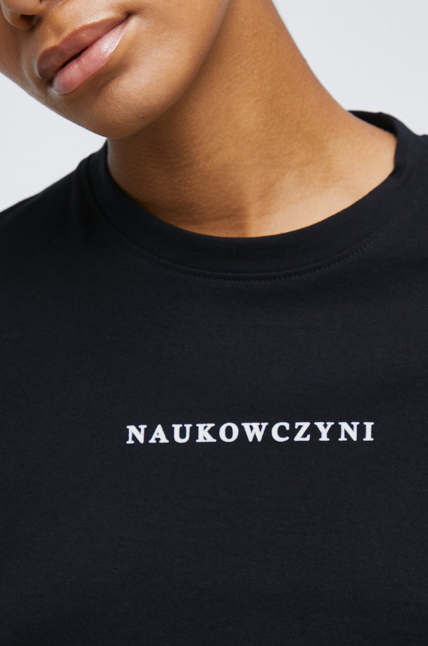 T-shirt bawełniany z kolekcji Science czarny Damski