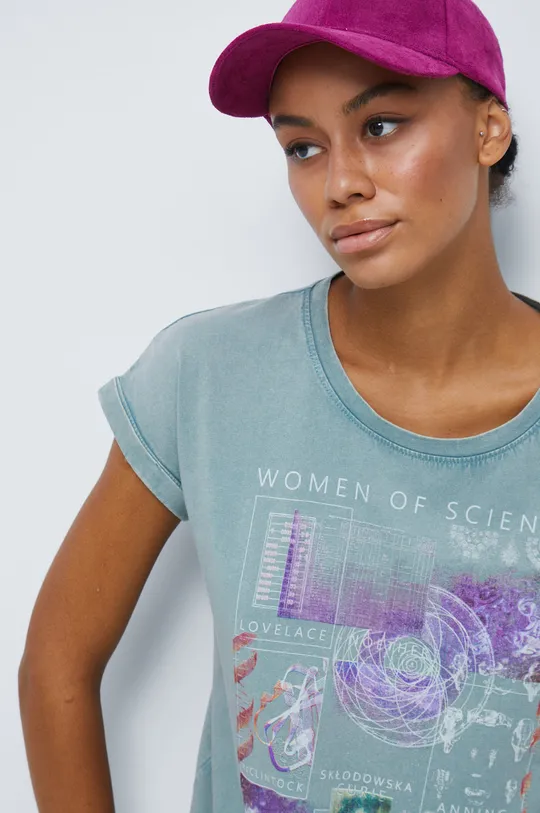 niebieski T-shirt bawełniany z kolekcji Science niebieski