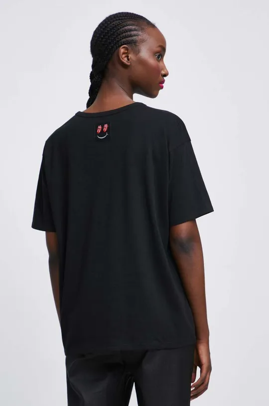 T-shirt bawełniany damski The Rolling Stones kolor czarny 100 % Bawełna