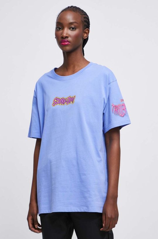 T-shirt bawełniany damski Scooby-Doo kolor fioletowy 100 % Bawełna
