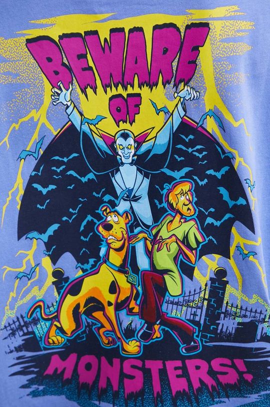 T-shirt bawełniany damski Scooby-Doo kolor fioletowy Damski