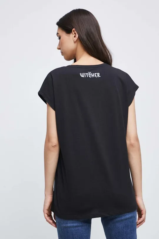 T-shirt bawełniany damski z kolekcji The Witcher x Medicine kolor czarny 100 % Bawełna