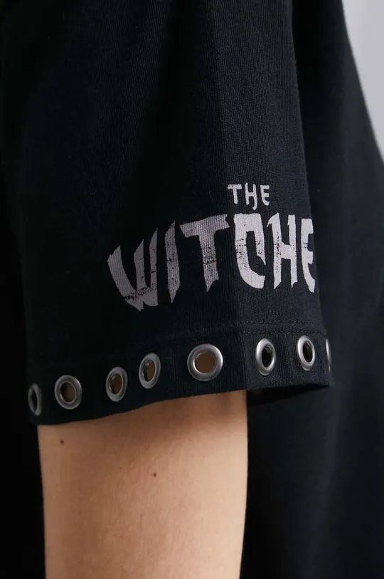 T-shirt bawełniany damski z kolekcji The Witcher x Medicine kolor czarny