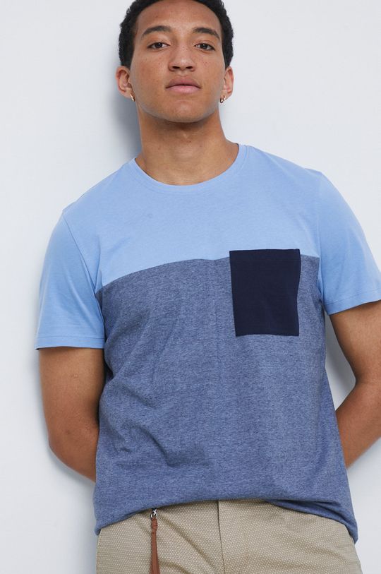 jasny niebieski T-shirt bawełniany multicolor