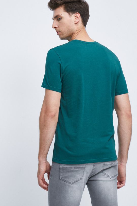 T-shirt męski gładki zielony 95 % Bawełna, 5 % Elastan