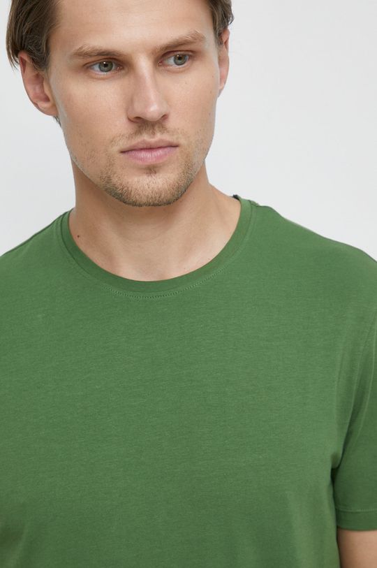 zielony T-shirt bawełniany gładki zielony