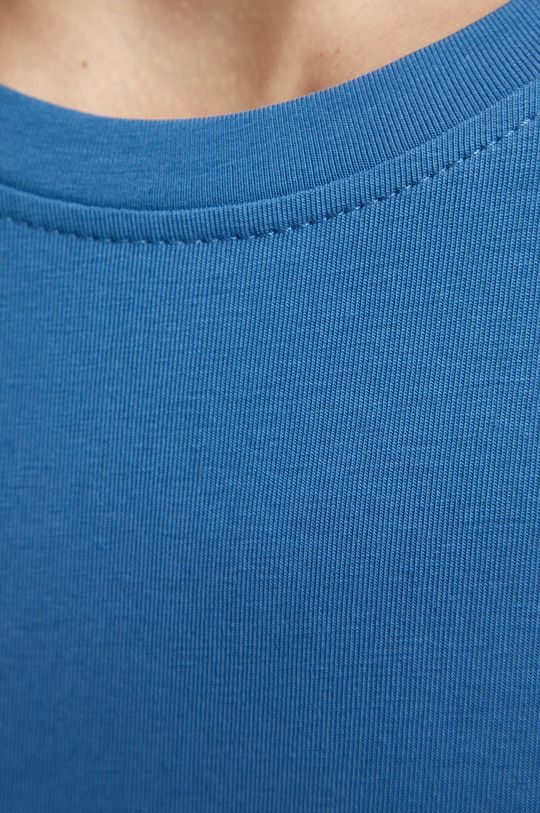 T-shirt bawełniany gładki niebieski Męski