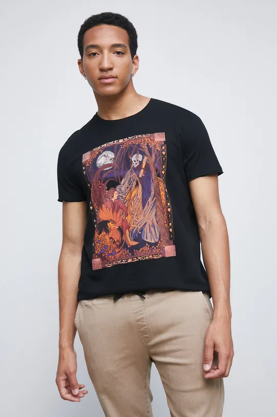 T-shirt bawełniany męski z kolekcji Legendy czarny czarny