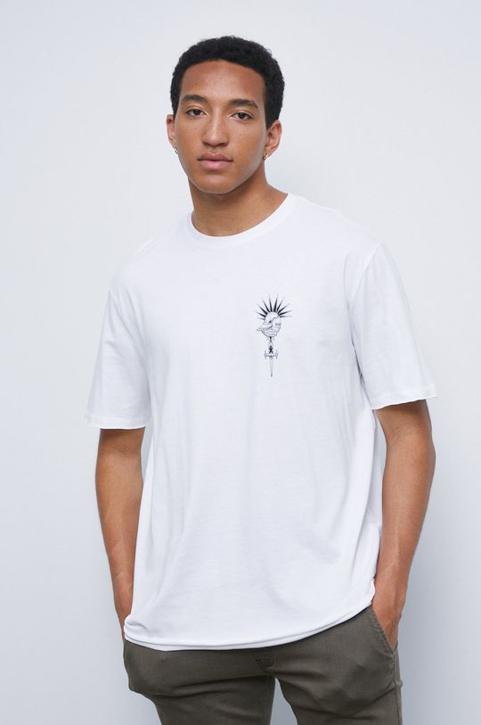 T-shirt bawełniany męski z kolekcji Legendy biały biały