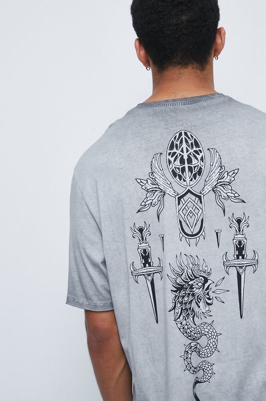 T-shirt bawełniany męski z kolekcji Legendy szary