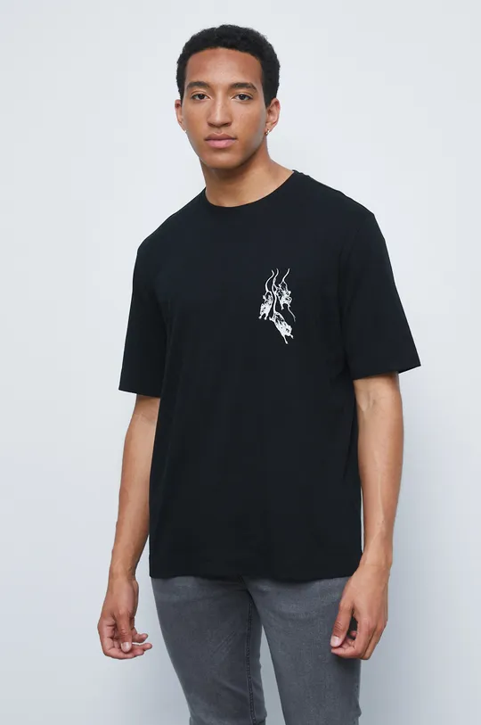 T-shirt bawełniany męski z kolekcji Legendy czarny <p>100 % Bawełna</p>