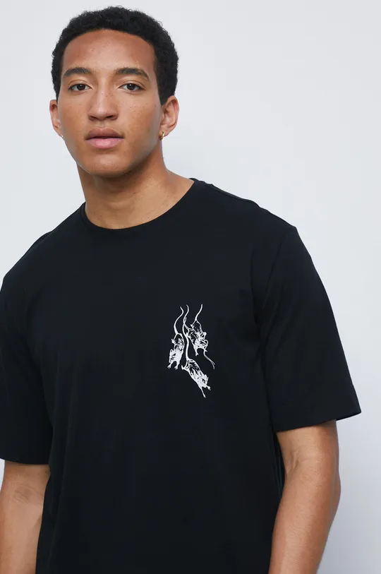 T-shirt bawełniany męski z kolekcji Legendy czarny Męski