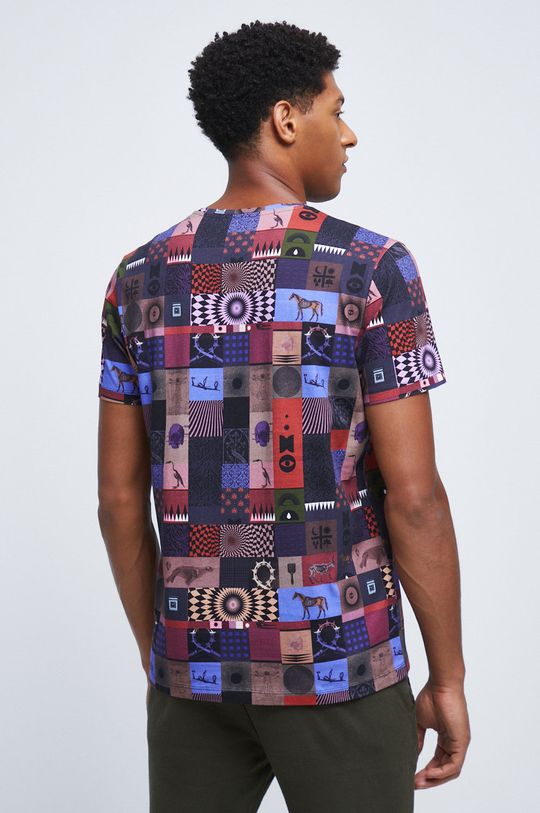 T-shirt bawełniany wzorzysty multicolor 100 % Bawełna