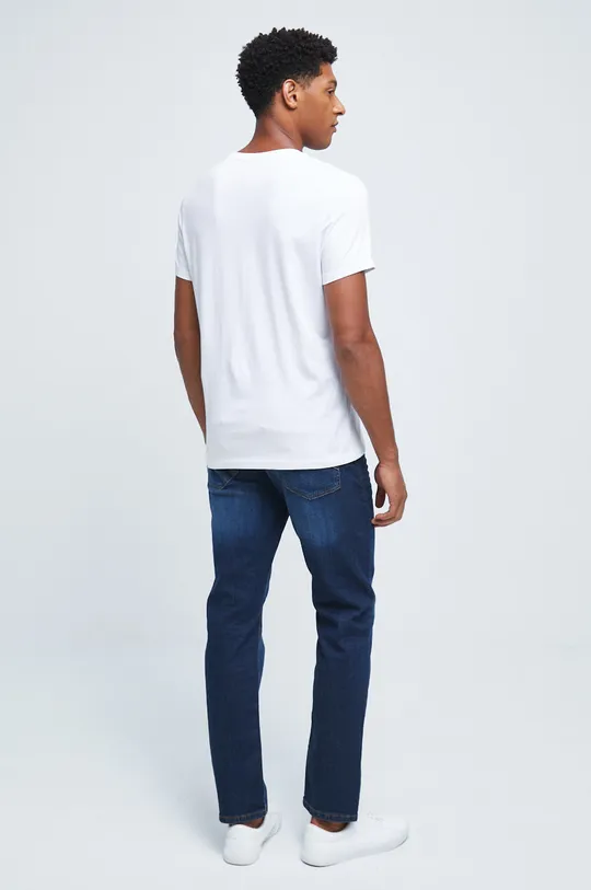 T-shirt bawełniany z nadrukiem biały 100 % Bawełna
