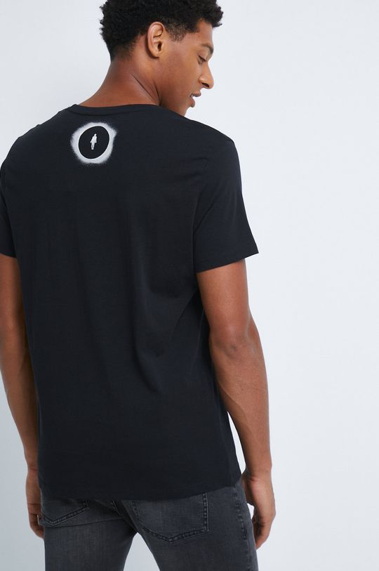 T-shirt bawełniany z kolekcji Science czarny 100 % Bawełna