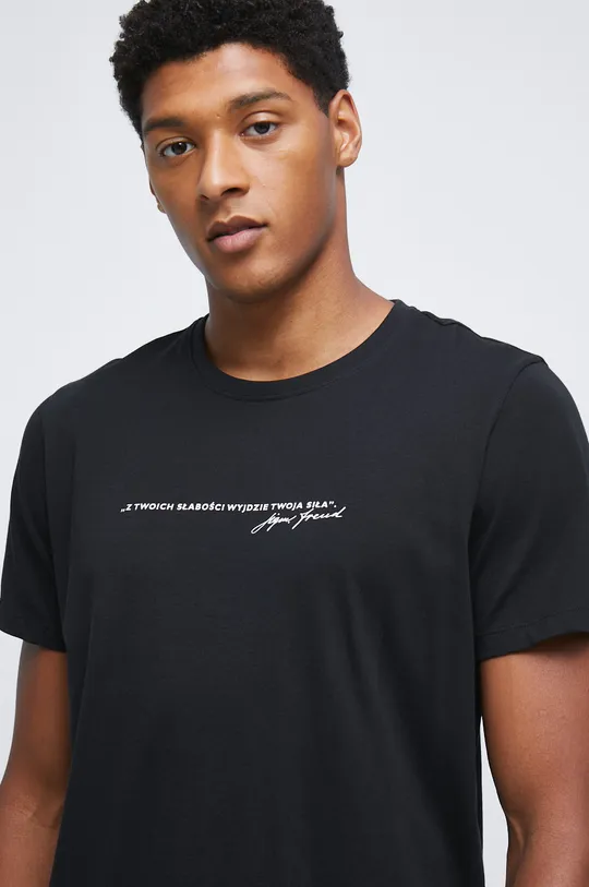 T-shirt bawełniany z kolekcji Science czarny Męski