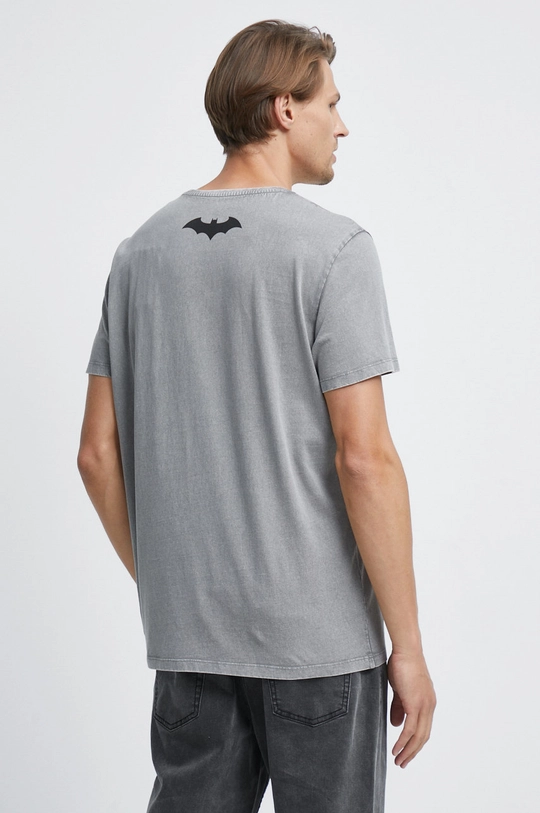 T-shirt bawełniany męski Batman szary Bawełna