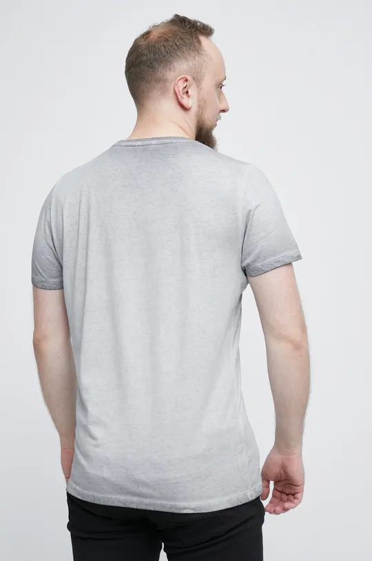 T-shirt bawełniany męski z kolekcji Psoty szary 100 % Bawełna