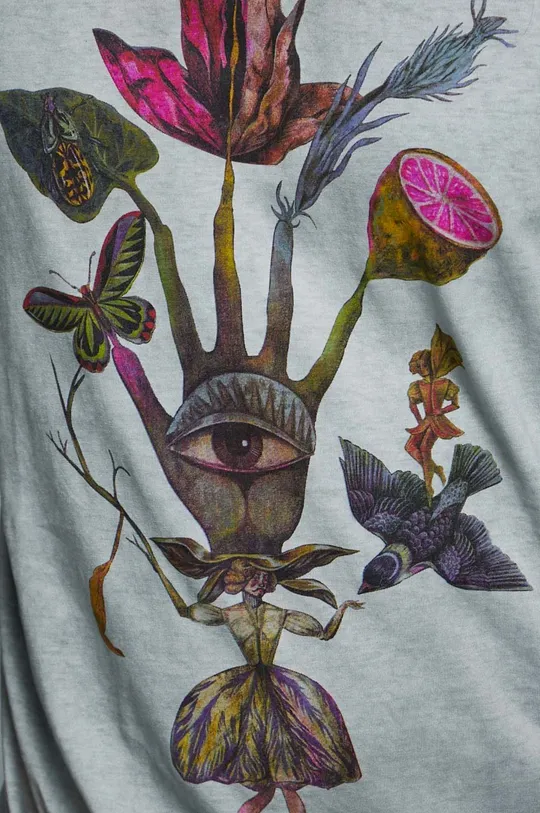 T-shirt bawełniany męski by Olaf Hajek kolor szary Męski