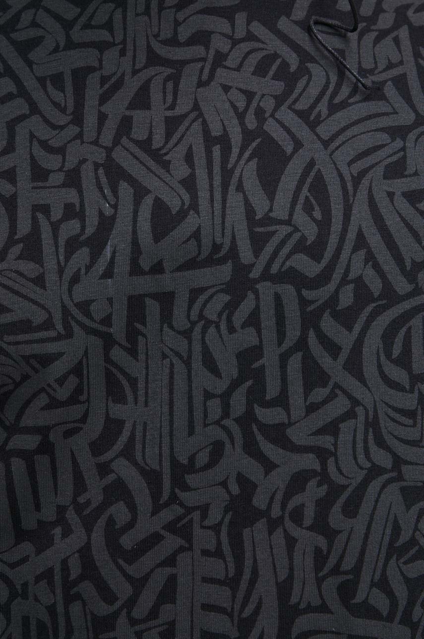 T-shirt bawełniany męski wzorzysty kolor czarny